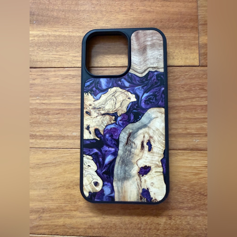 Carved - iPhone 14 Pro Max Wood+Resin Phone Case - Phillip (Mosaic, 628119)